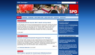 Die Homepage des Landesverbandes Thüringen